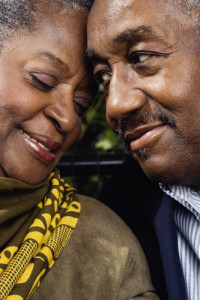 Couple touching foreheads feels connected and tenderness for one another.