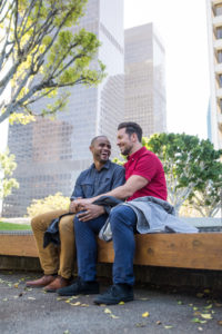Talking it out, like this happy gay couple, is a great way to heal from hurt.