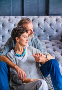 Patience, focusing on the positive, and good communication can help you feel secure together like this happy, older couple.